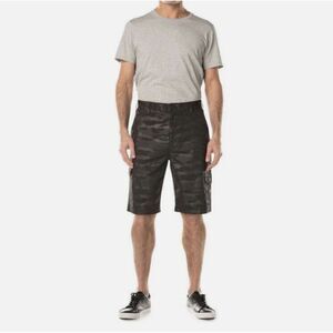 Iron Co Shorts Mens 38 Blackout Camo Stretch Performance Hybrid Cargo